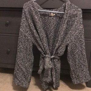 Eileen Fisher Cardigan White and black weave